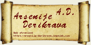 Arsenije Derikrava vizit kartica